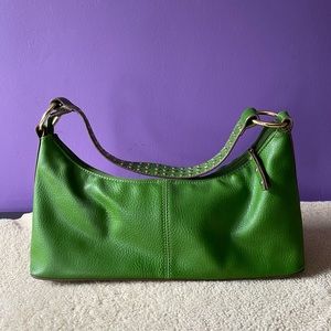 Green studded handbag